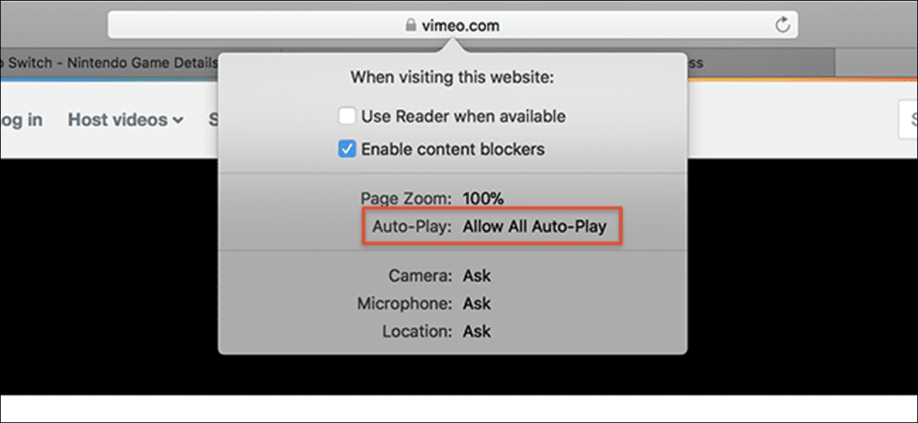 Safari ahora deshabilita la reproducción automática de video.  Aquí se explica cómo permitirlos para algunos sitios.