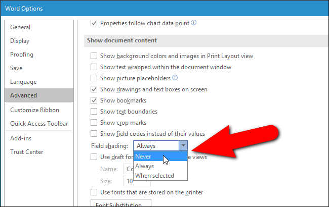 opciones avanzadas de word 2