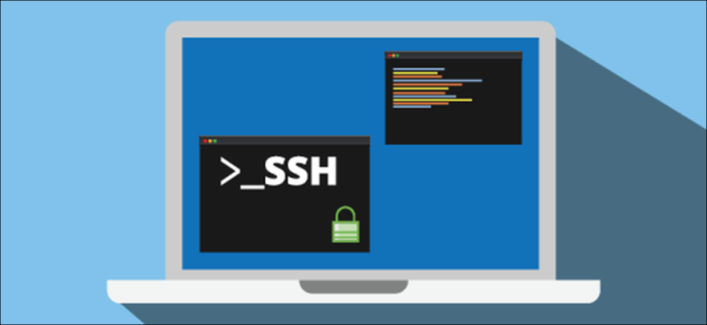 Mensaje de SSH en una computadora portátil