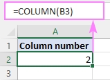 Obtener un número de columna de una celda específica