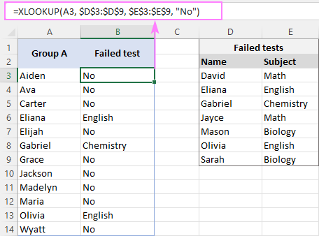 Fórmula XLOOKUP para buscar sin errores #N/A