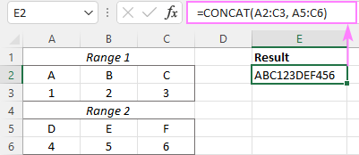 Concatenar rangos no adyacentes