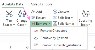 Herramientas especiales para eliminar caracteres y texto en Excel