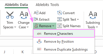 Eliminar caracteres en Excel