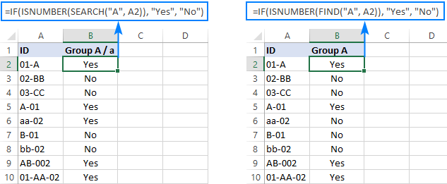 Fórmula IF de Excel para coincidencias parciales