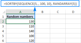 Especifique el valor inicial y el incremento para generar números aleatorios sin duplicados.