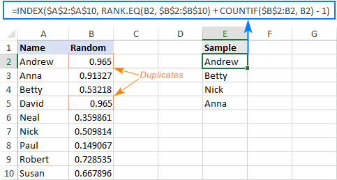 Muestreo aleatorio en Excel 2010 - 2019 sin repeticiones