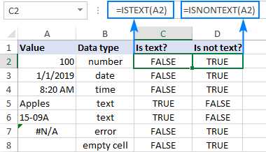 Función ESNOTEXTO en Excel