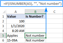 Fórmula IF ISNUMBER para verificar si un valor no es un número