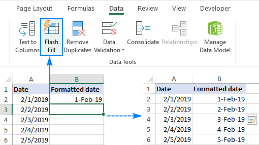 Formatear fechas con Flash Fill