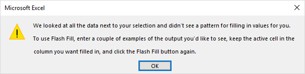 Excel Flash Fill no funciona