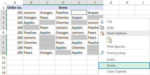 How To Remove Blank Spaces Between Cells In Excel