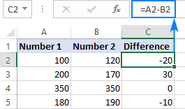 Calcular la diferencia entre dos números