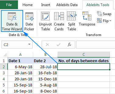 Asistente para fórmulas de fecha y hora para Excel