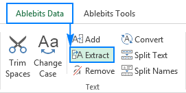 Extraer herramienta de texto en Excel