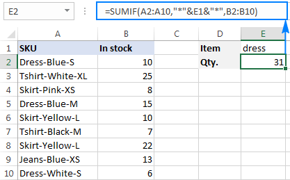 O bien, coloque la subcadena de interés en alguna celda (E1) y haga referencia a esa celda en su fórmula, como se muestra en la siguiente captura de pantalla: