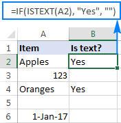 Fórmula de Excel: si la celda contiene algún texto