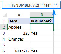 Fórmula de Excel: identificar celdas con números