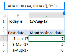Obtener el número de meses entre hoy y una fecha pasada