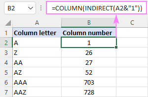 Devolver un número de columna en Excel usando una fórmula