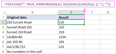 Fórmula de Excel para eliminar texto y dejar números