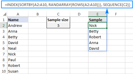 Selección aleatoria de Excel de la lista sin duplicados