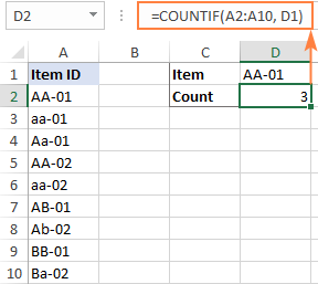 Fórmula de Excel para contar celdas con texto específico