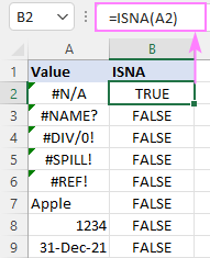 Función ISNA de Excel