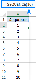 Crear una secuencia de 1 columna con una fórmula