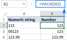 Función VALOR de Excel