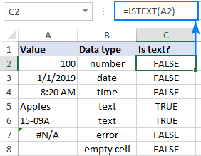 Función ISTEXT en Excel