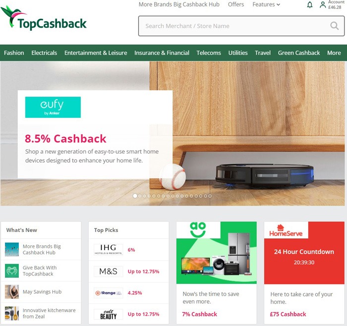 Buscar ofertas Ahorre dinero Navegador Topcashback