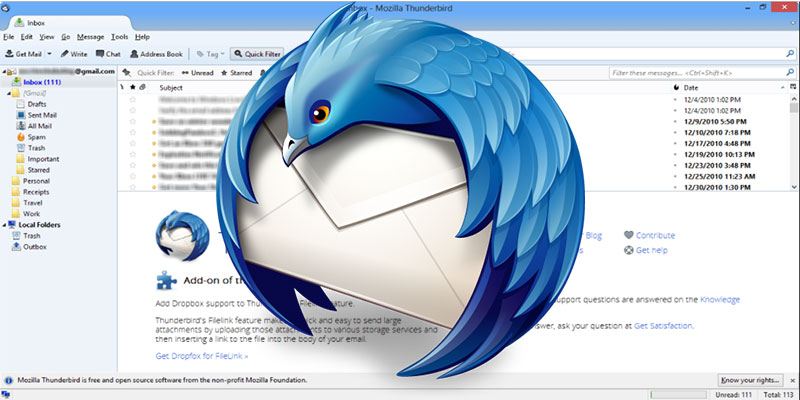 12 complementos de Thunderbird de los que no deberías prescindir