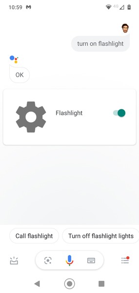 Encender linterna Apagar Android Ok Google 1