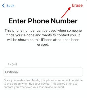 Aplicación de seguimiento de dispositivos Apple Erase 2