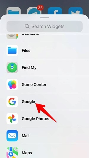 Escanear código Qr Imagen de captura de pantalla Iphone Google Lens Widget Seleccionar