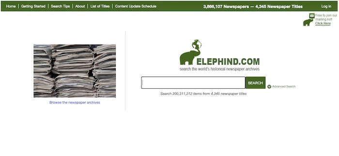 Motores de búsqueda web profunda Elephind