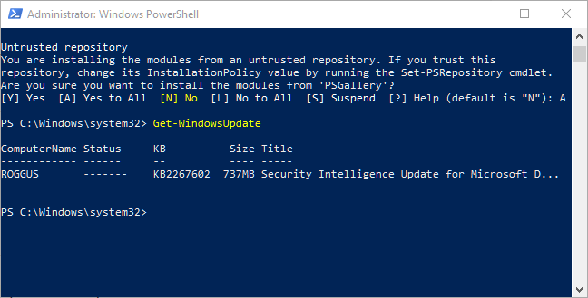 Últimos problemas de actualización de Windows Instale Powershell 2