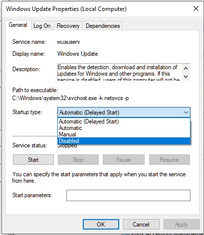 Últimos servicios de problemas de actualización de Windows 1