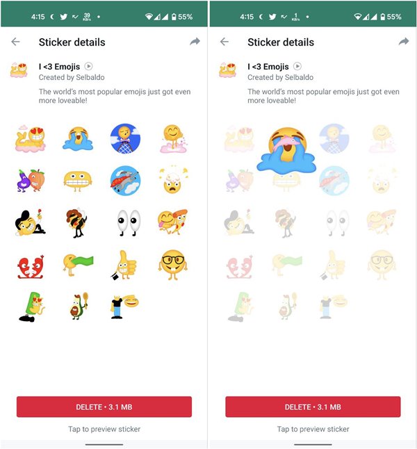 Paquete de pegatinas de Whatsapp Emojis