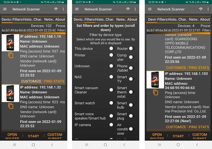 Las mejores aplicaciones de piratería Escáner de redes Android Escáner de ip