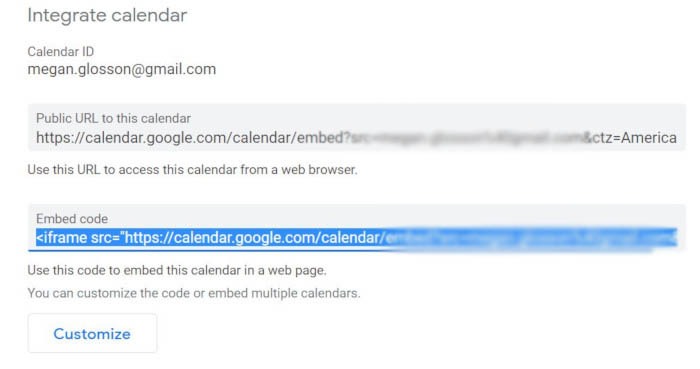 Google Calendar Insertar sitio web 1