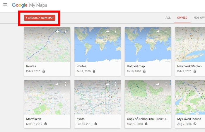 Cómo guardar la ruta en Google Maps Crear un nuevo mapa