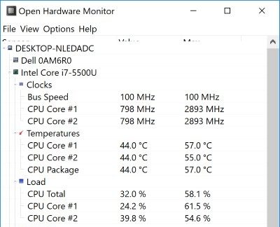 Cómo verificar la temperatura de la CPU con un monitor de hardware abierto