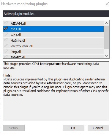 Verifique la temperatura de la CPU Msi Afterburner 2