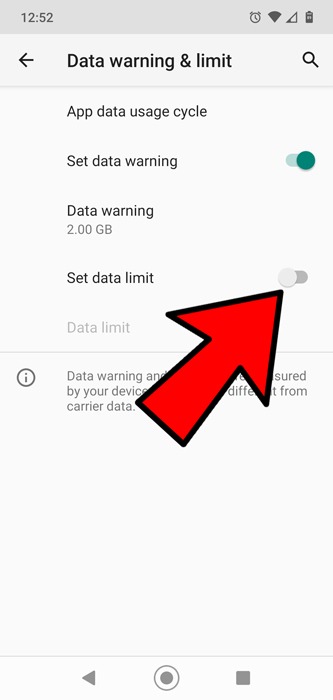 Los datos móviles no funcionan Android Establecer límite de datos