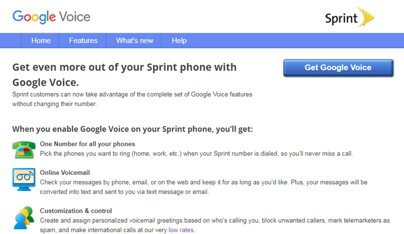 google-voz-número-sprint