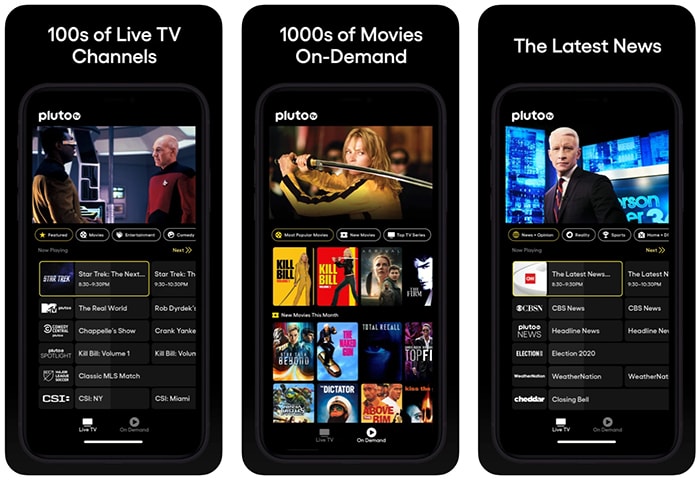 Aplicaciones de películas gratis Iphone Pluto Tv