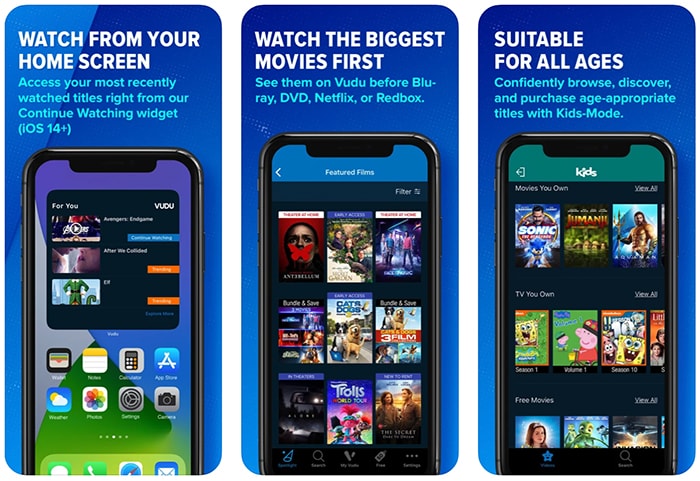 Aplicaciones de películas gratis Iphone Vudu