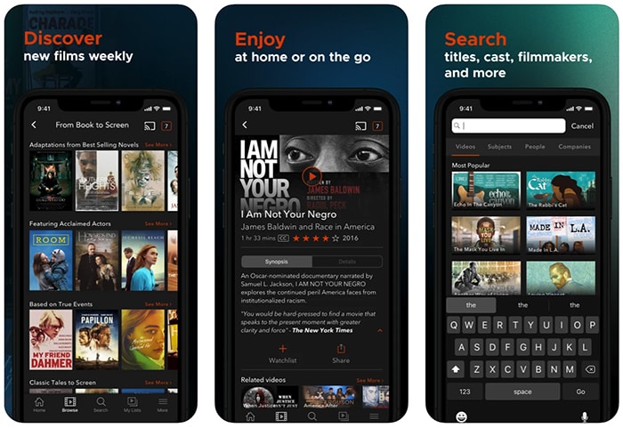 Aplicaciones de películas gratis iPhone Kanopy